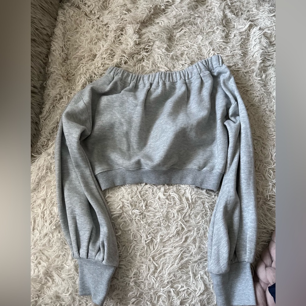 Akira Crop Off Shoulder Sweatshirt